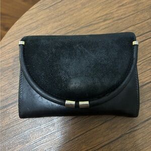 Sezane Leather and Suede Wallet with Minimalist Design